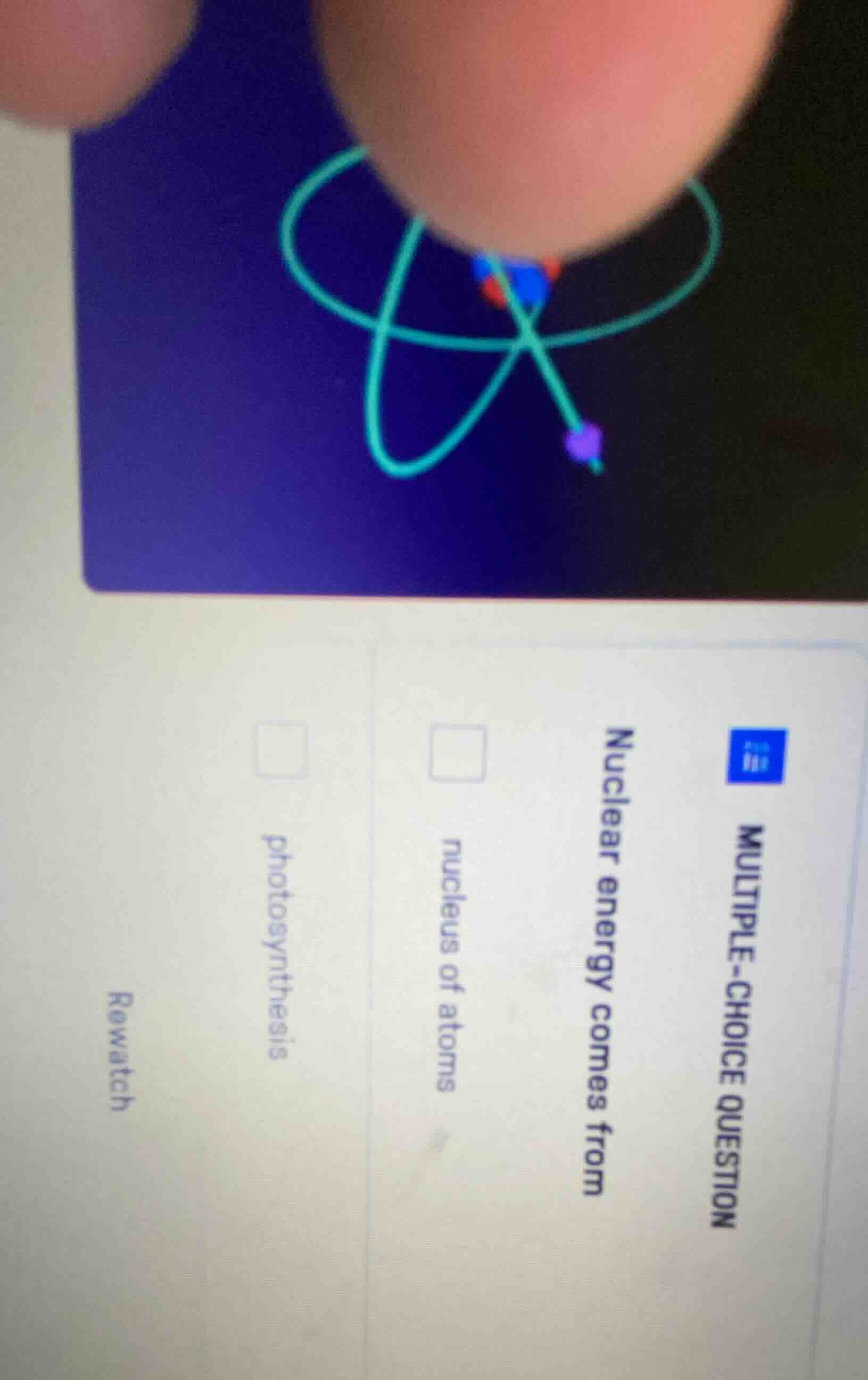multiple-choice question nuclear energy comes from nucleus of atoms pho…