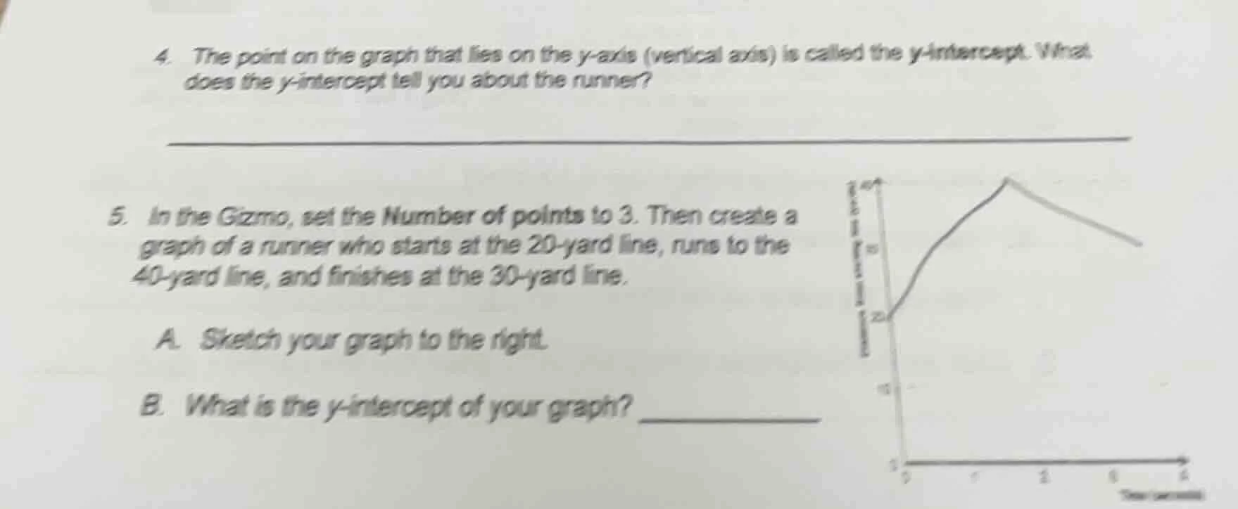 4. the point on the graph that lies on the y - axis (vertical axis) is …