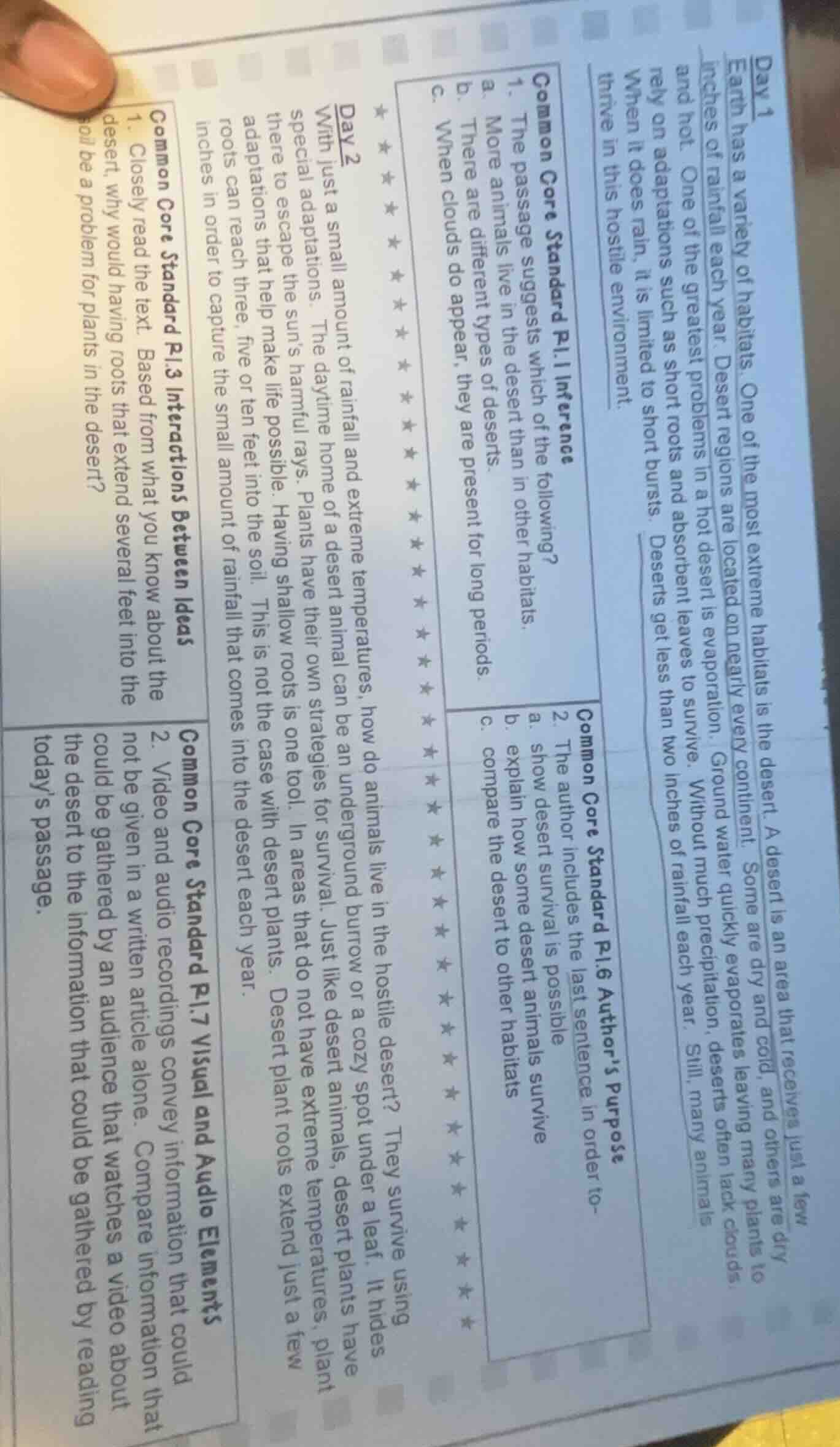 day 1 earth has a variety of habitats. one of the most extreme habitats…