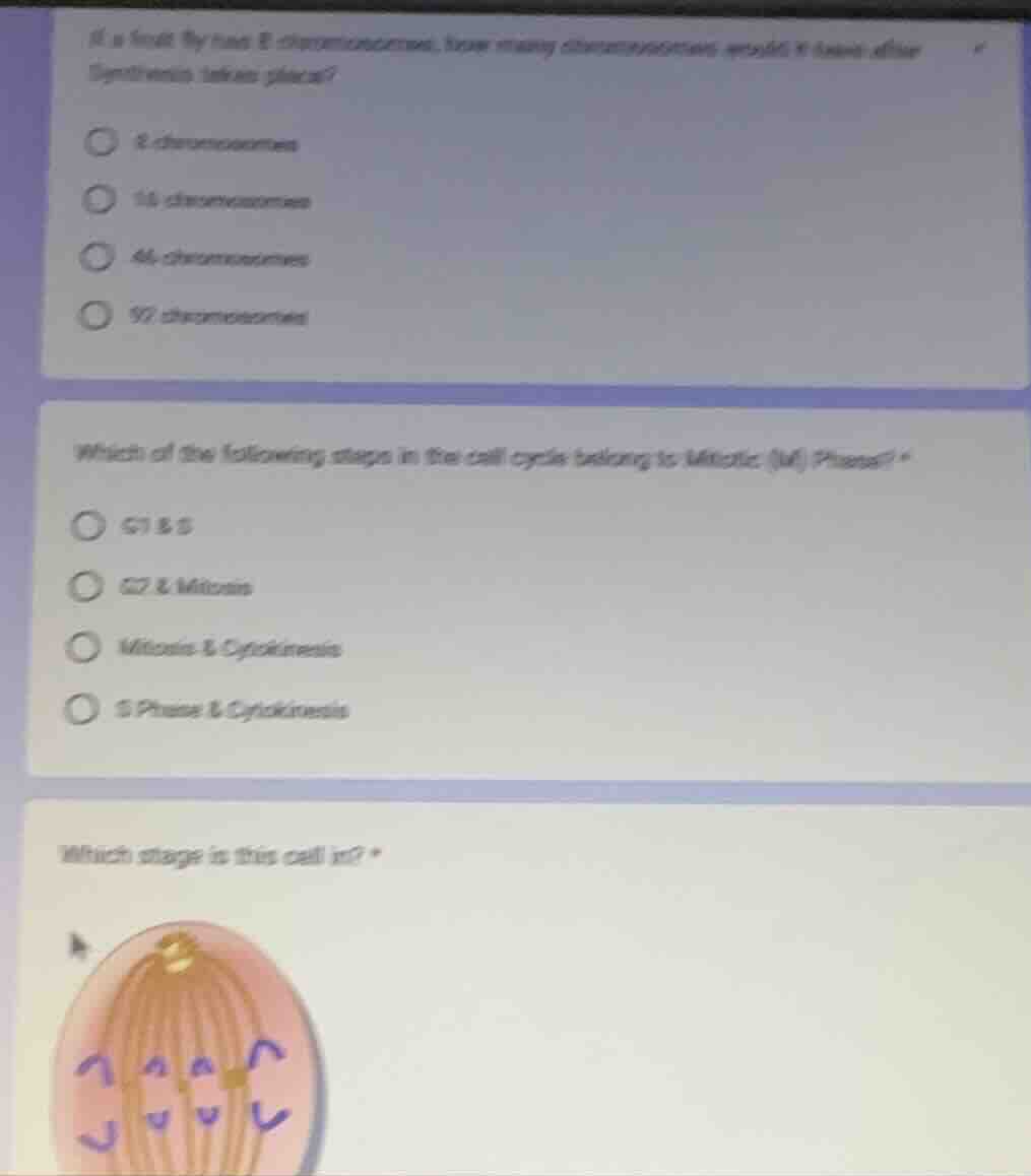 if a fruit fly has 8 chromosomes, how many chromosomes would it have af…