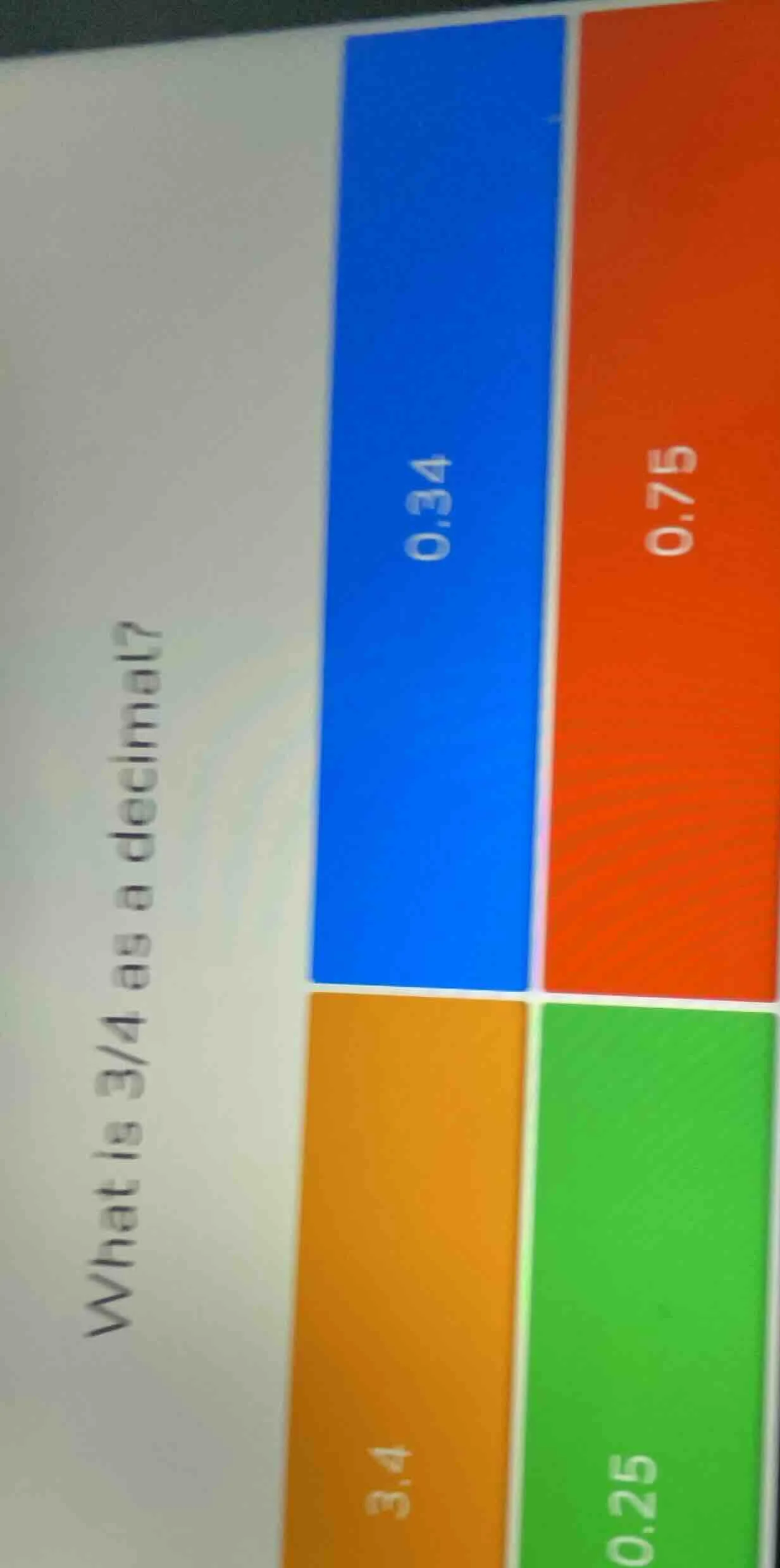 what is 3/4 as a decimal?