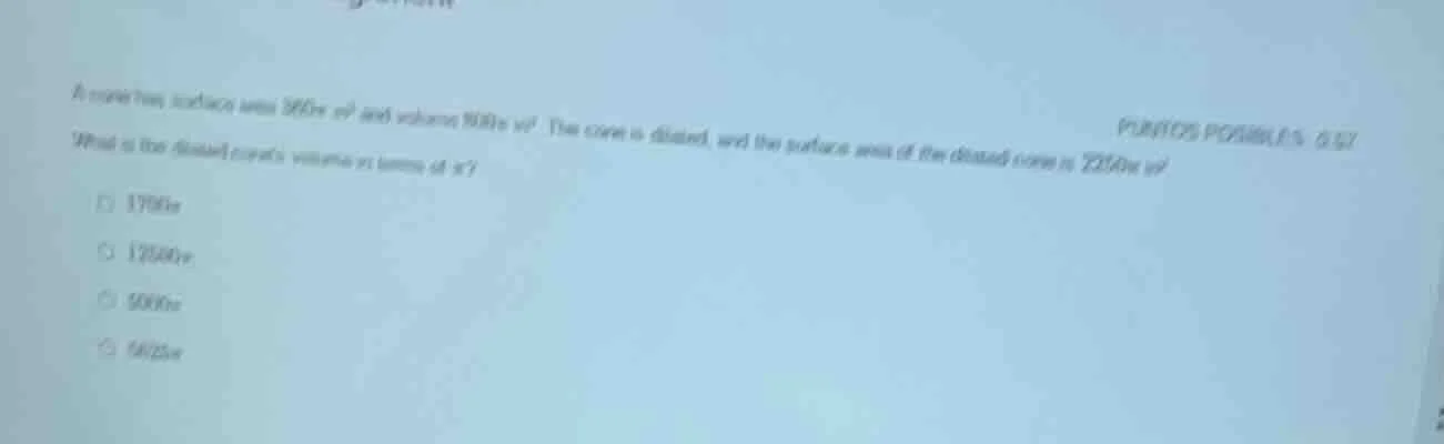 a cone has a radius of 30\\pi in³ and a slant height of 100\\pi in²? th…