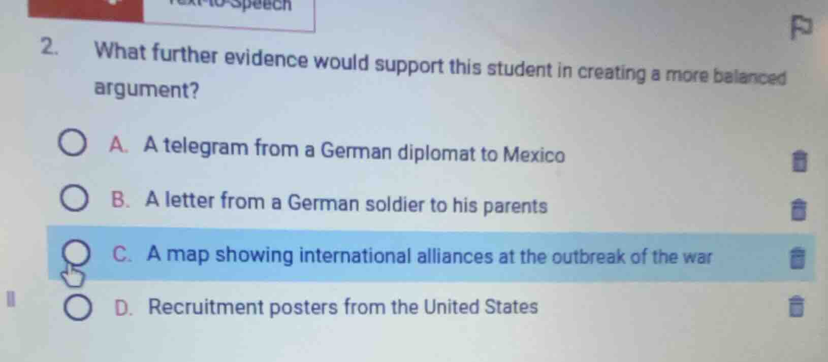 2. what further evidence would support this student in creating a more …