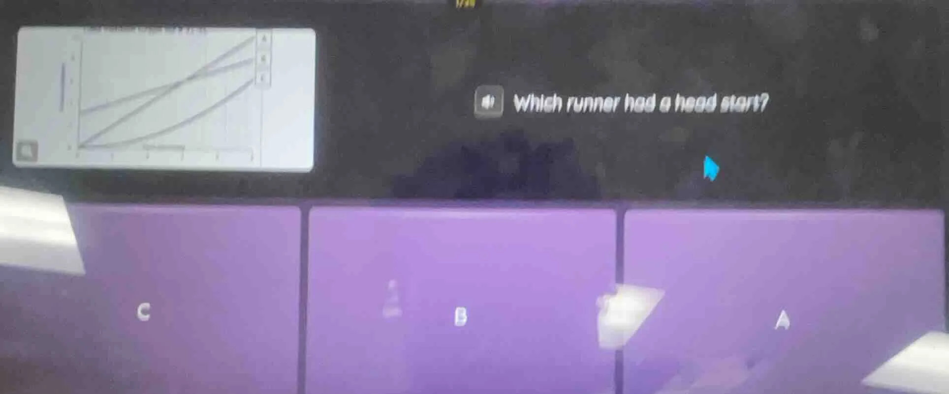 which runner had a head start?