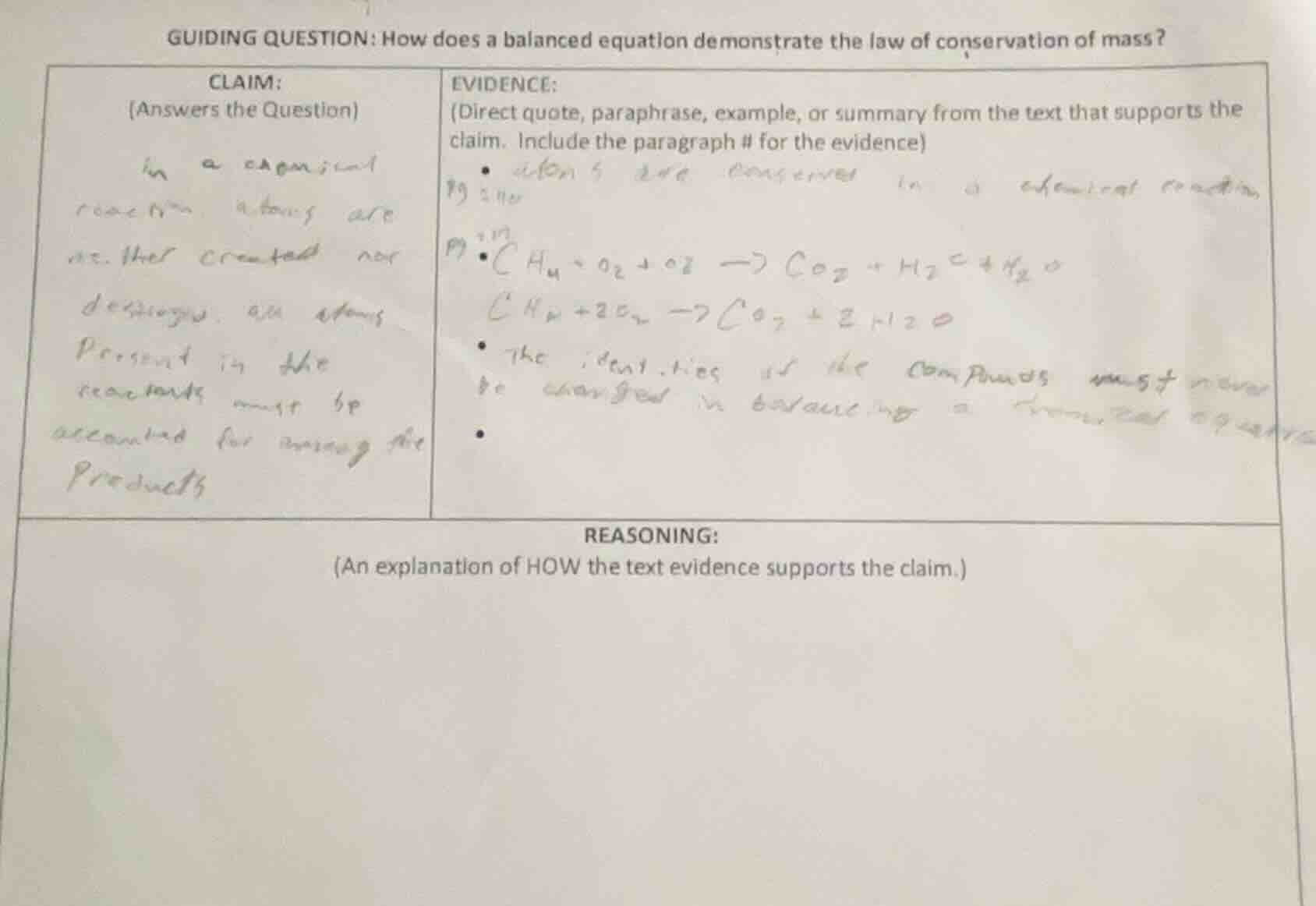 guiding question: how does a balanced equation demonstrate the law of c…