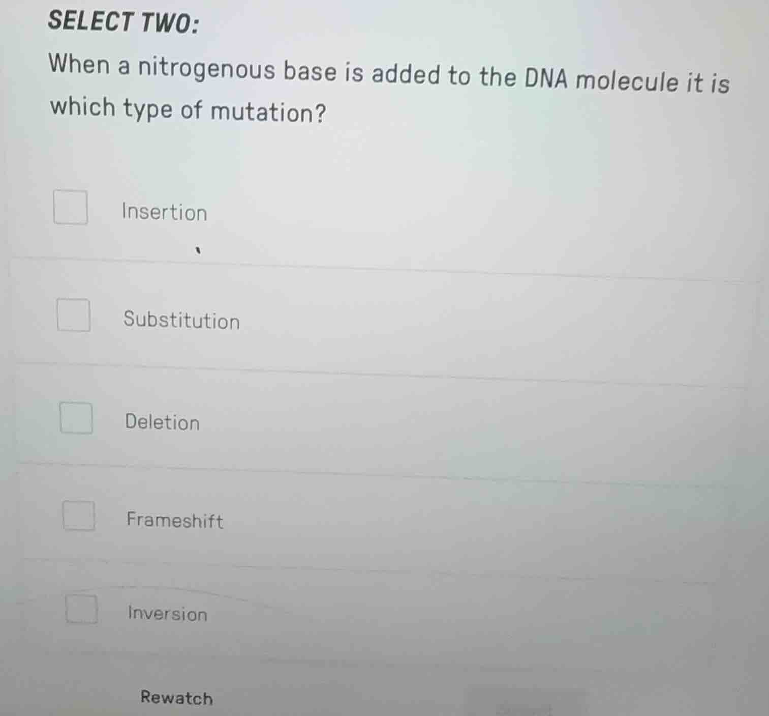 select two: when a nitrogenous base is added to the dna molecule it is …