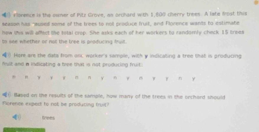florence is the owner of pltz grove, an orchard with 1,800 cherry trees…