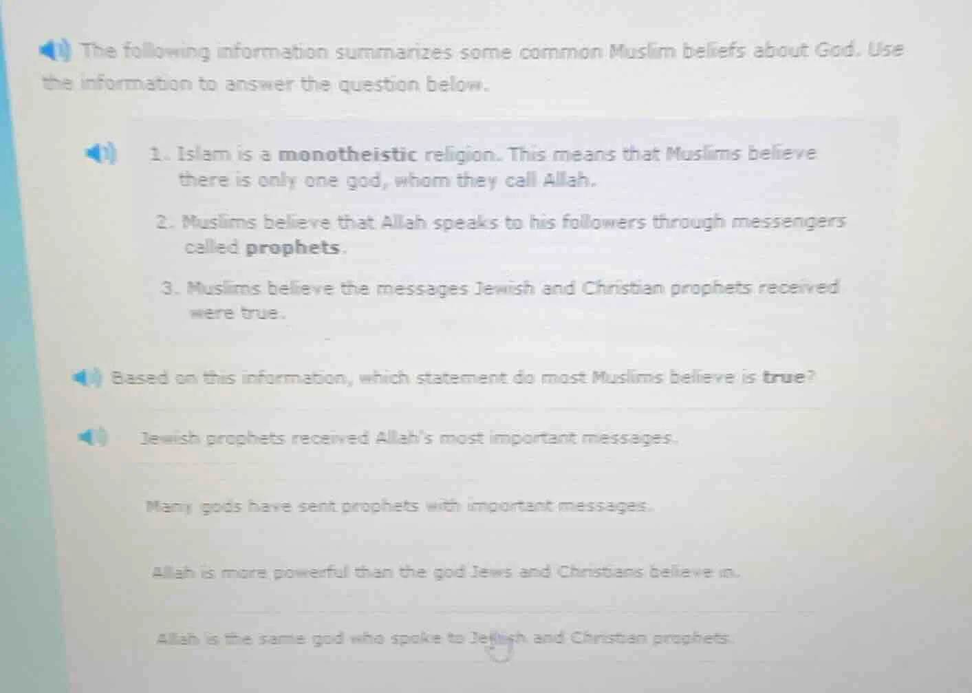 the following information summarizes some common muslim beliefs about g…