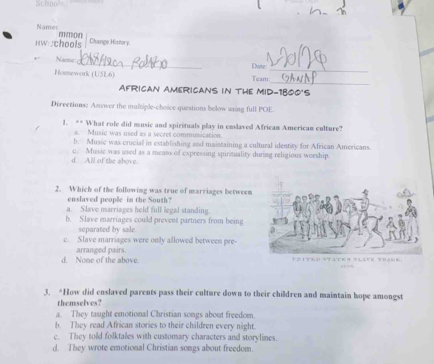 name: date: homework (u5l6) team: african americans in the mid-1800s di…