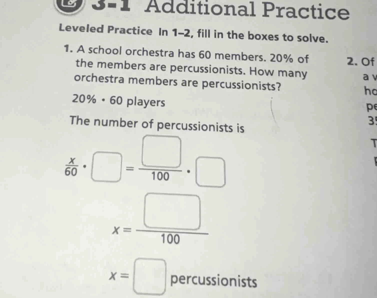 3-1 additional practice leveled practice in 1–2, fill in the boxes to s…