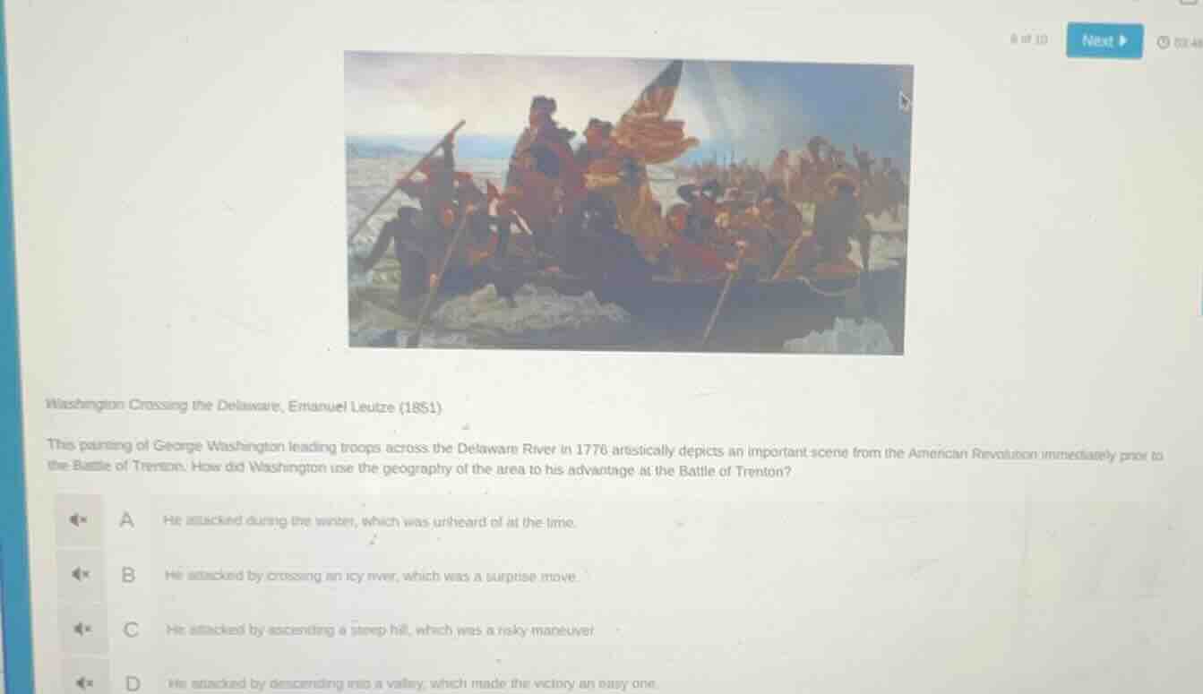 washington crossing the delaware, emanuel leutze (1851) this painting o…