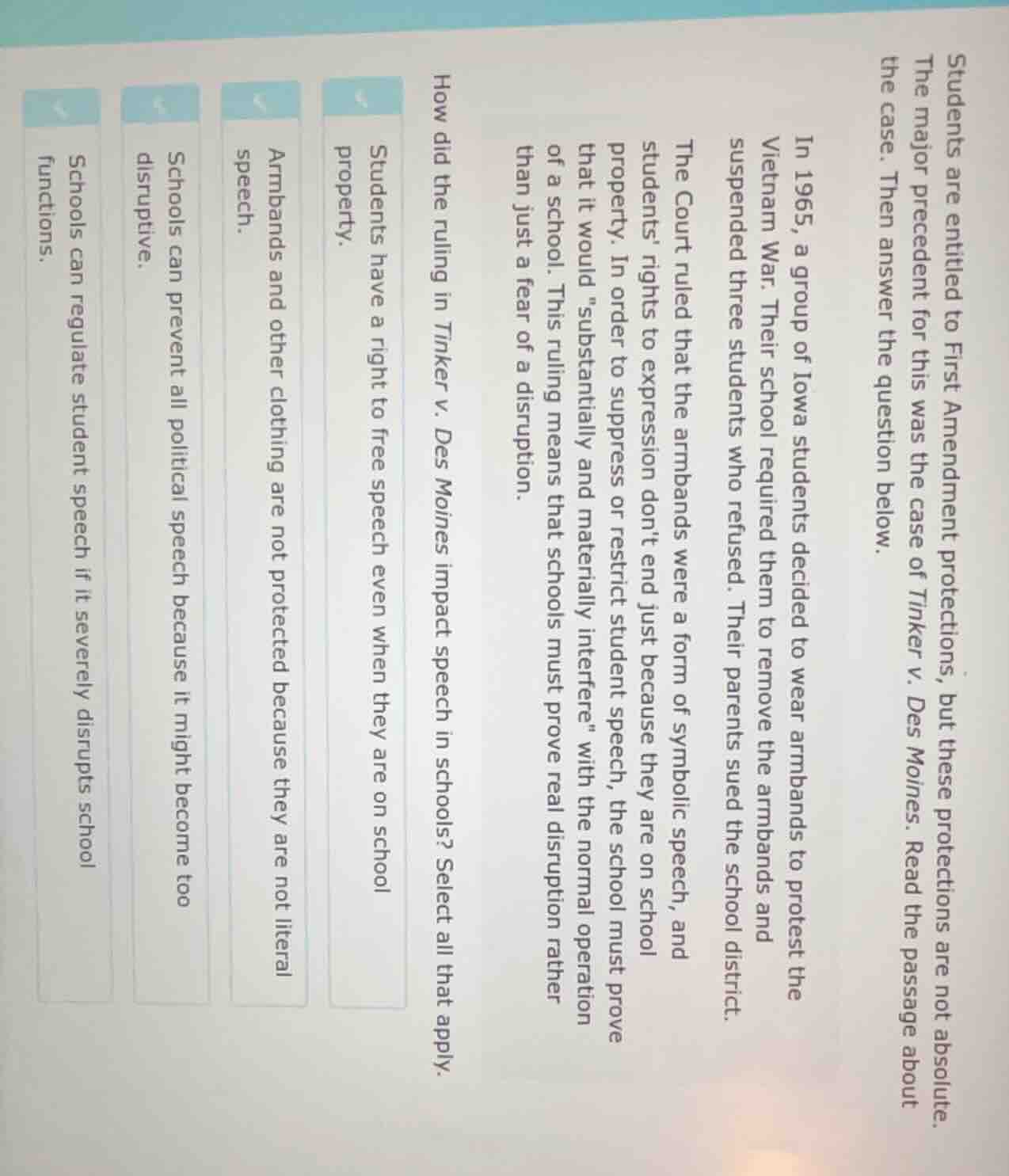 students are entitled to first amendment protections, but these protect…