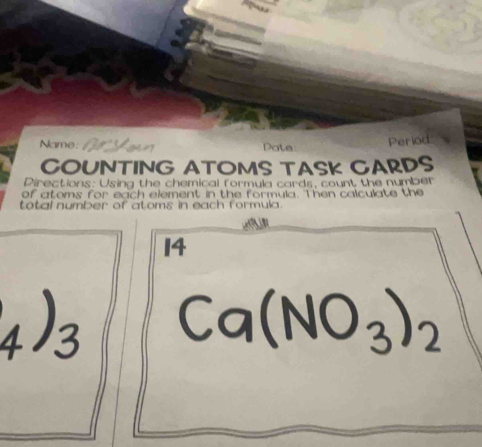 name: date: period counting atoms task cards directions: using the chem…