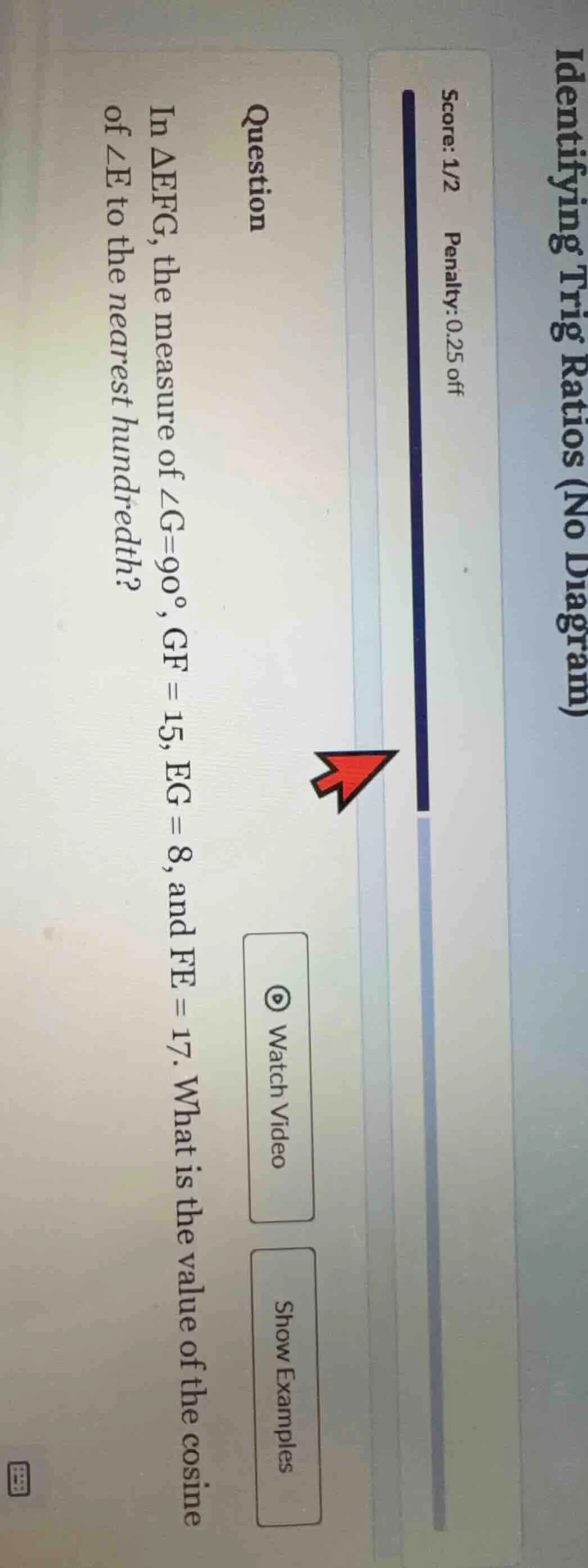 question in \\(\\triangle efg\\), the measure of \\(\\angle g = 90^\\ci…