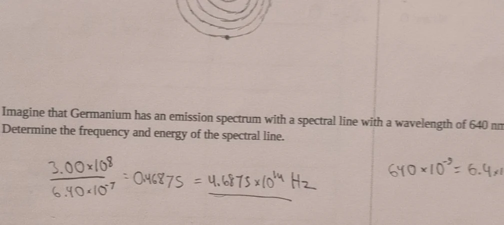 imagine that germanium has an emission spectrum with a spectral line wi…