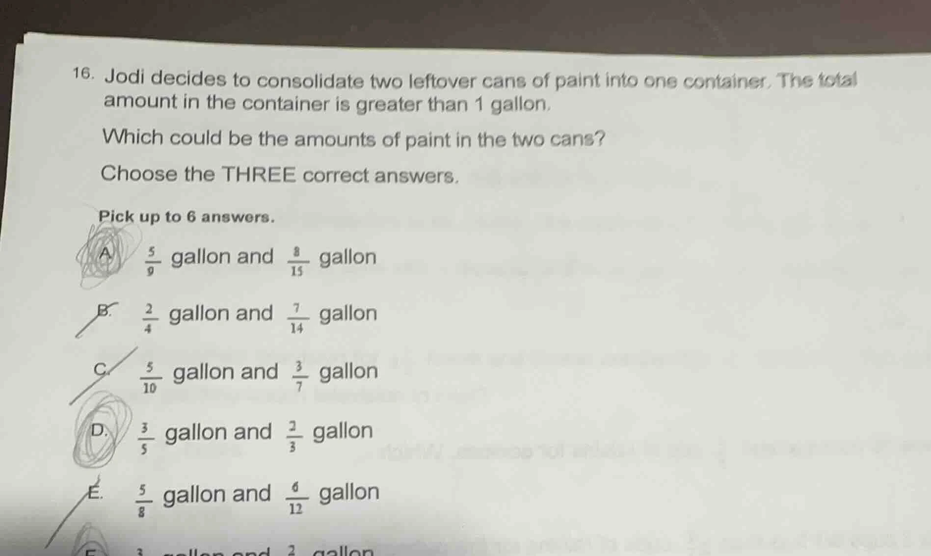 16. jodi decides to consolidate two leftover cans of paint into one con…