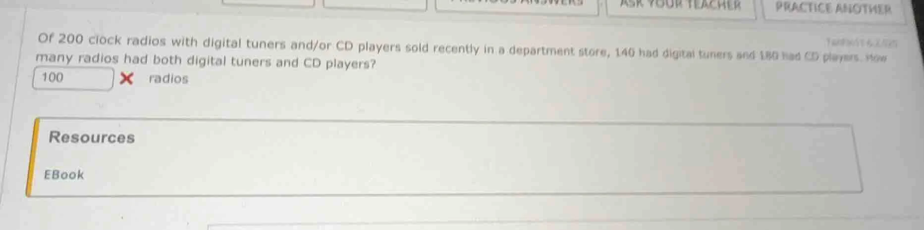 of 200 clock radios with digital tuners and/or cd players sold recently…