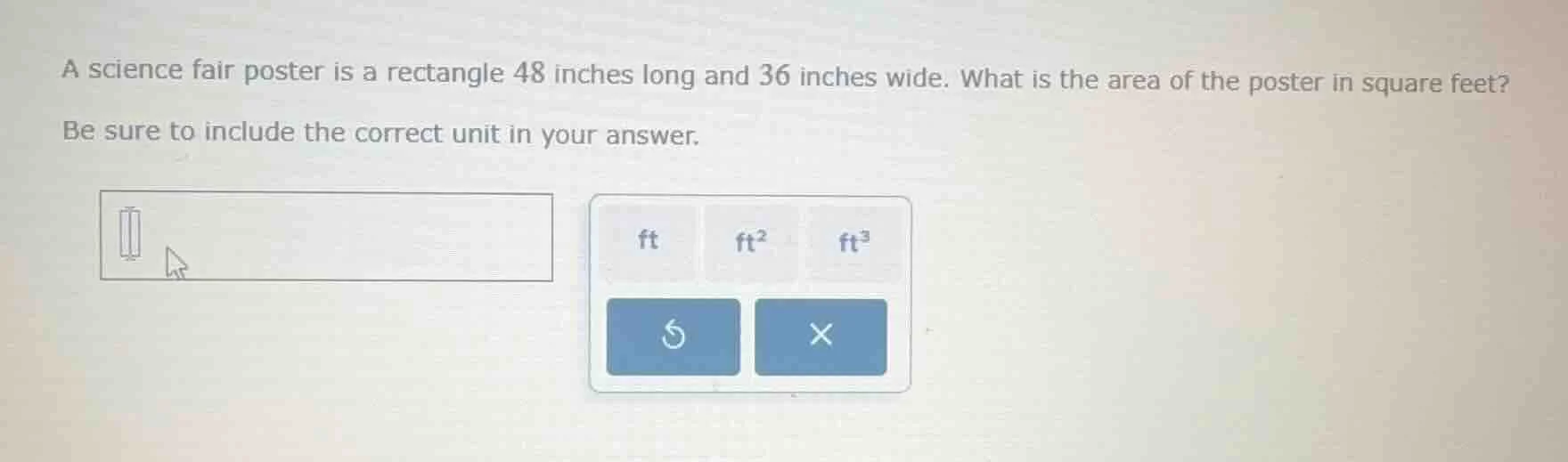 a science fair poster is a rectangle 48 inches long and 36 inches wide.…