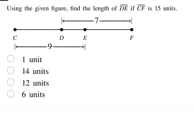 using the given figure, find the length of \\(\\overline{de}\\) if \\(\…