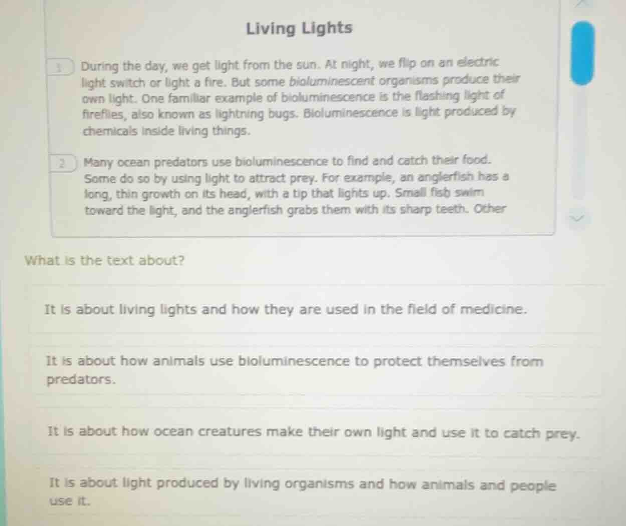 living lights 1. during the day, we get light from the sun. at night, w…