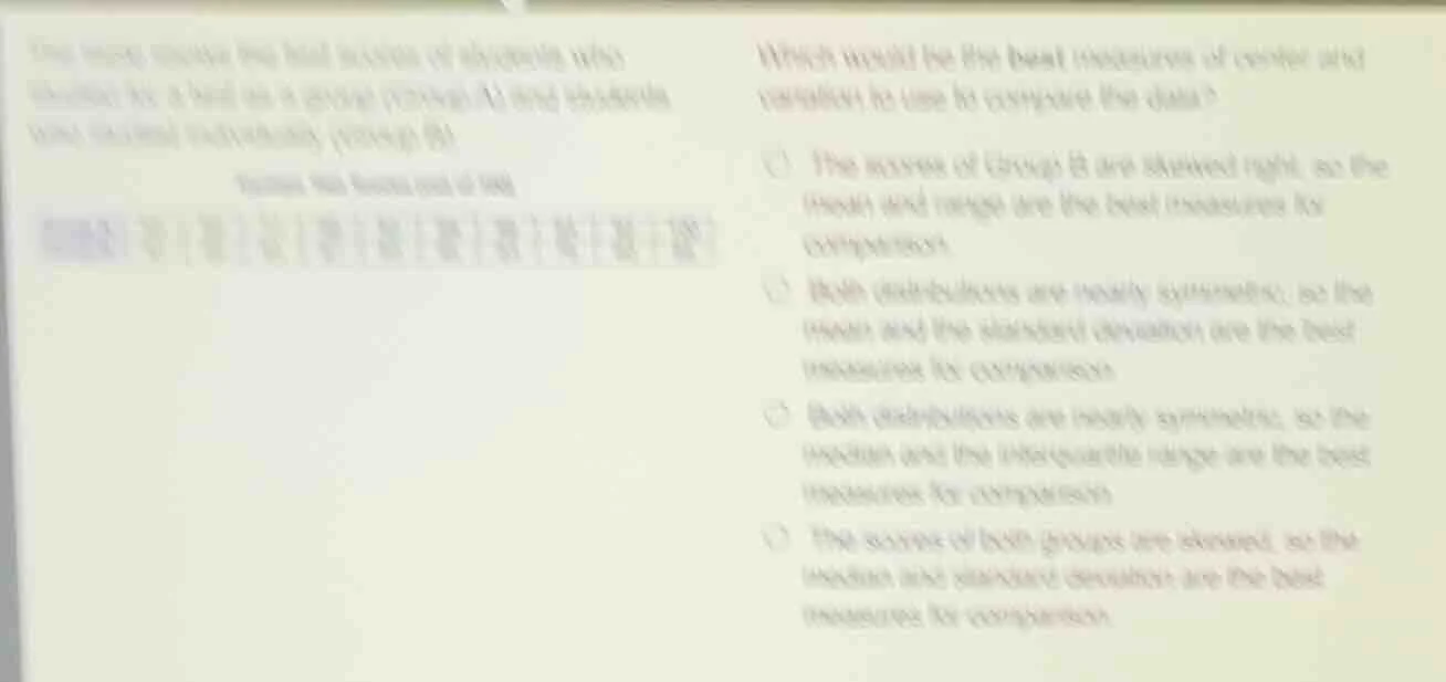 the scores (shown as big hall session) of students who studied for a te…