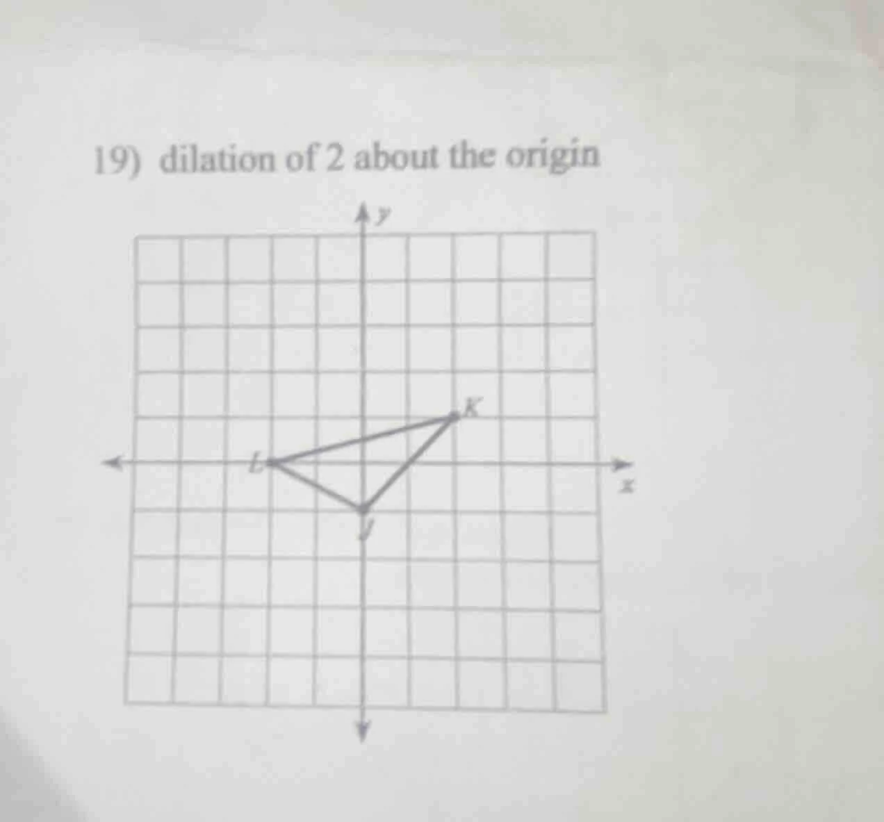 19) dilation of 2 about the origin