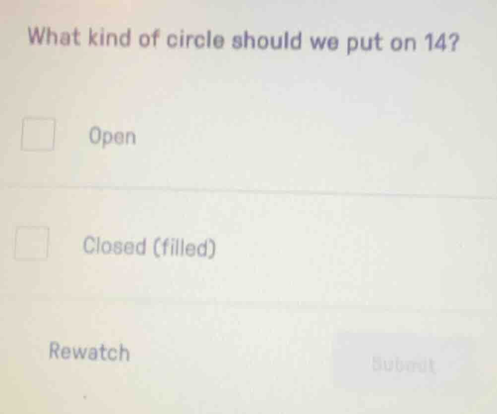 what kind of circle should we put on 14? open closed (filled) rewatch s…