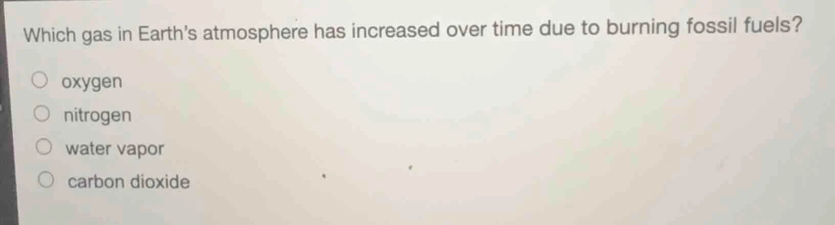 which gas in earths atmosphere has increased over time due to burning f…