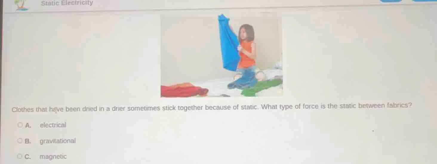 static electricity clothes that have been dried in a drier sometimes st…