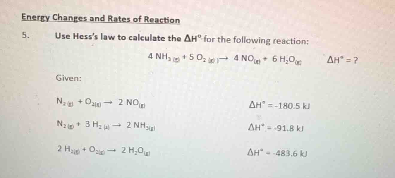 energy changes and rates of reaction 5. use hess’s law to calculate the…