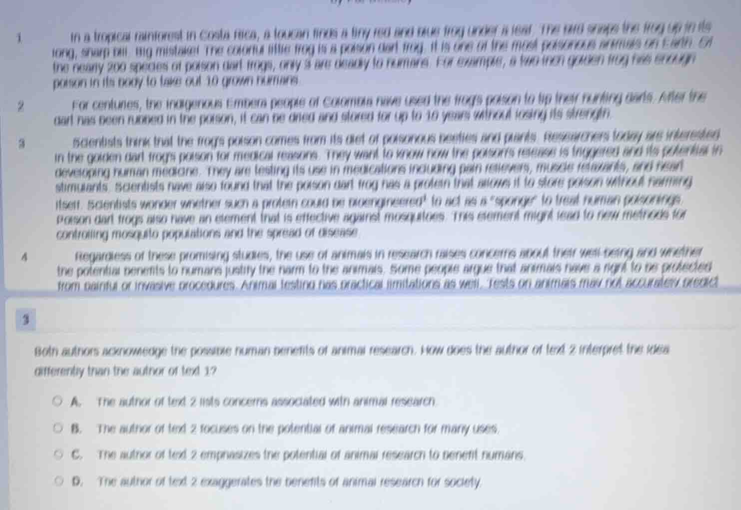 1 in a tropical rainforest in costa rica, a biologist finds a tiny red …