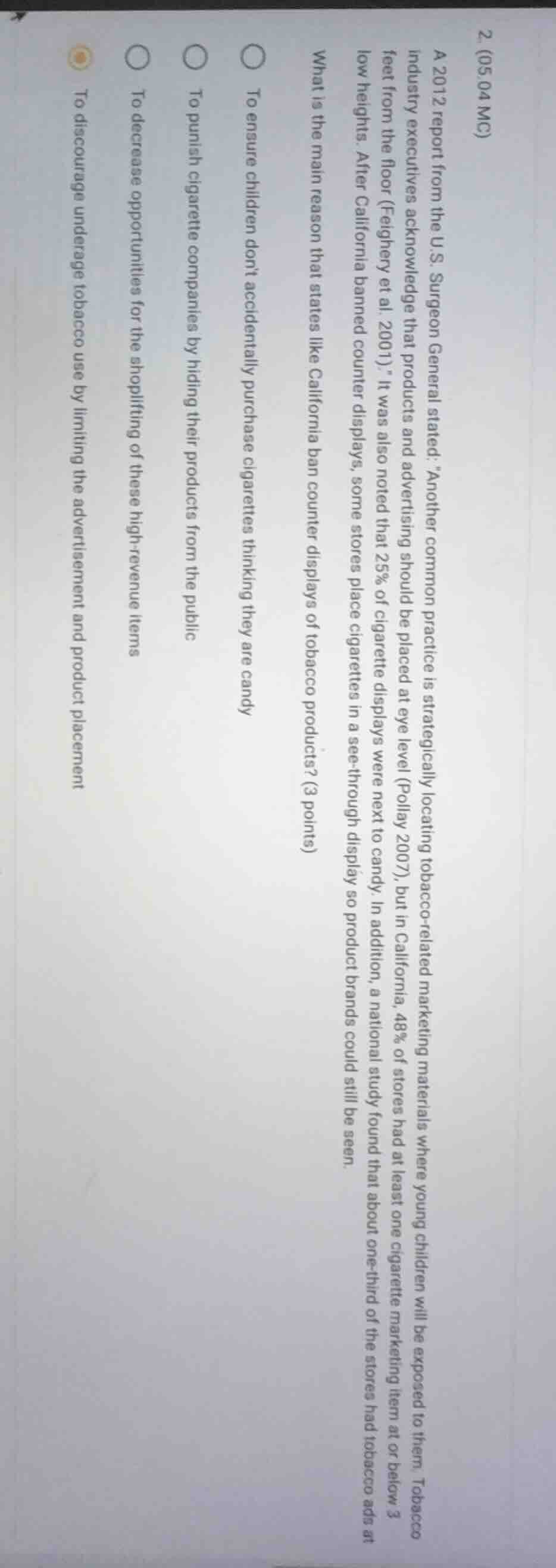 2. (05.04 mc) a 2012 report from the u.s. surgeon general stated: “anot…