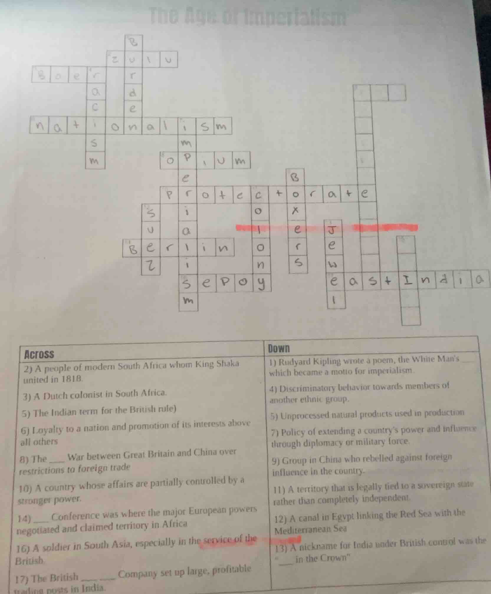 the age of imperialism across 2) a people of modern south africa whom k…