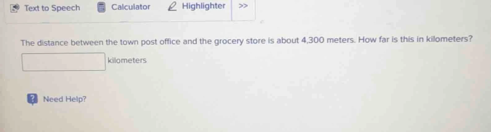 the distance between the town post office and the grocery store is abou…