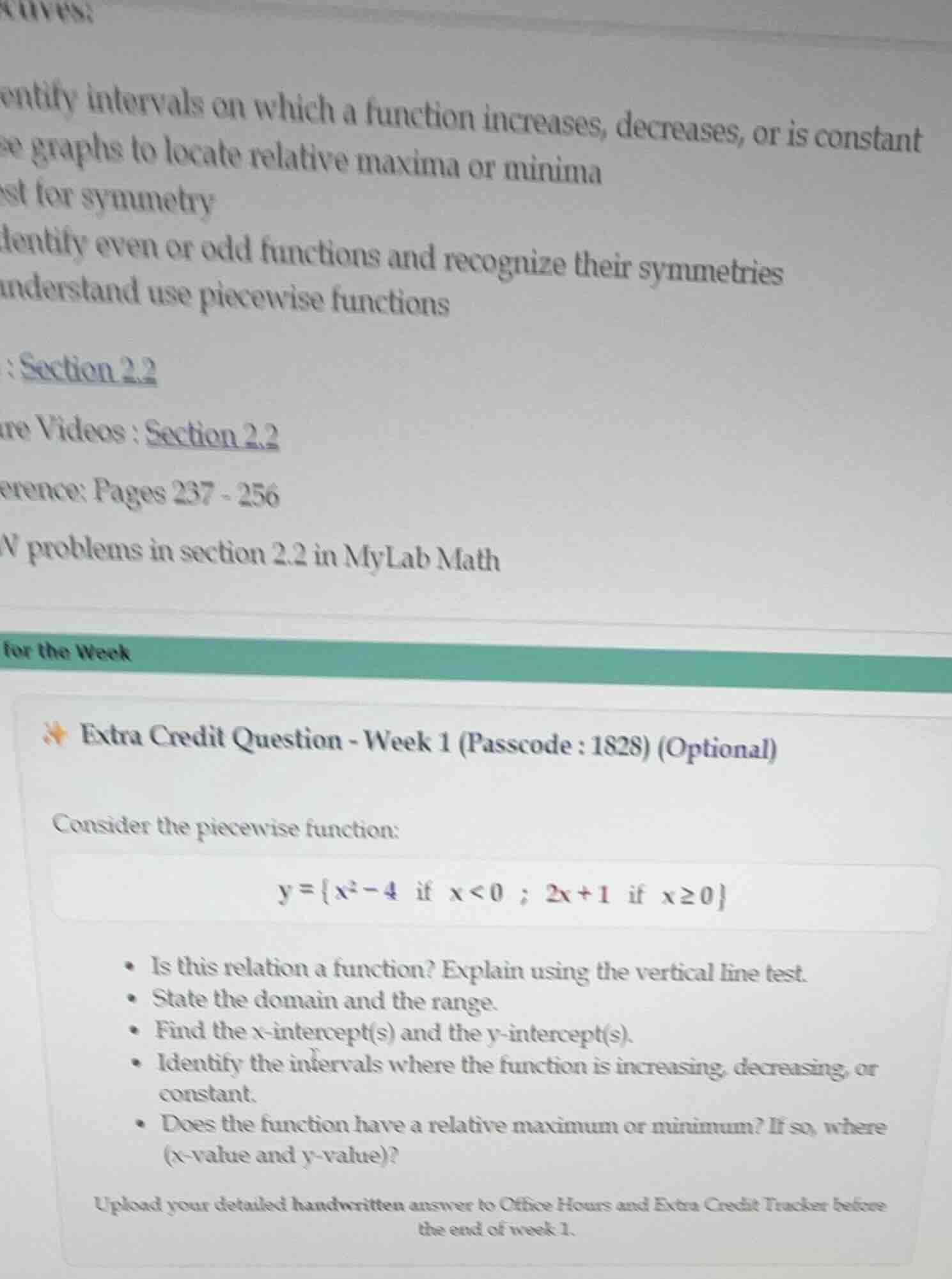 identify intervals on which a function increases, decreases, or is cons…