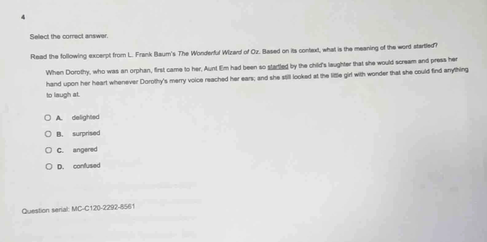 4 select the correct answer. read the following excerpt from l. frank b…