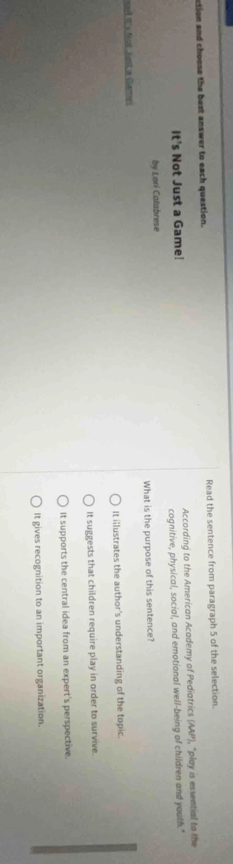 read the sentence from paragraph 5 of the selection. according to the a…