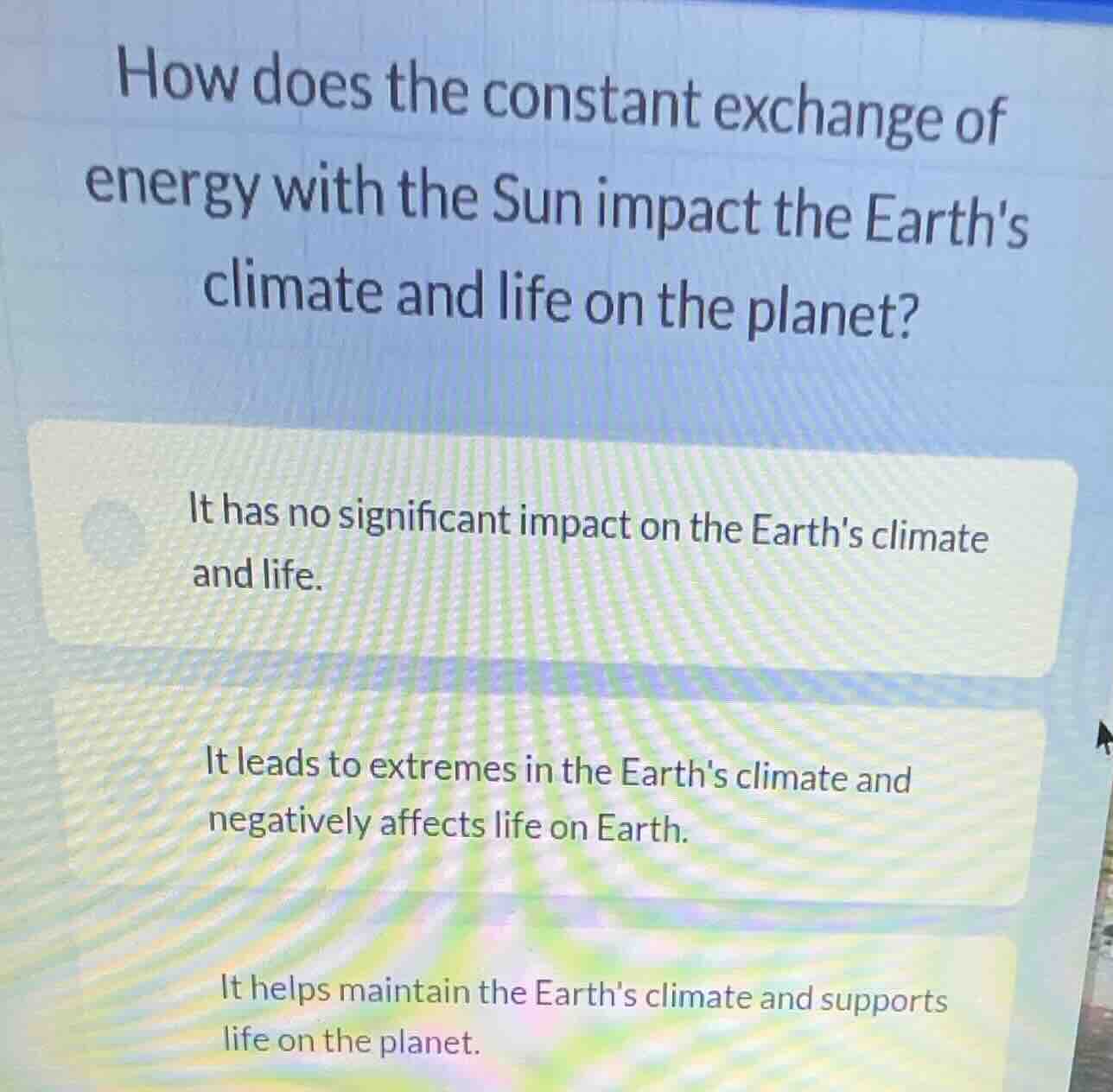 how does the constant exchange of energy with the sun impact the earths…