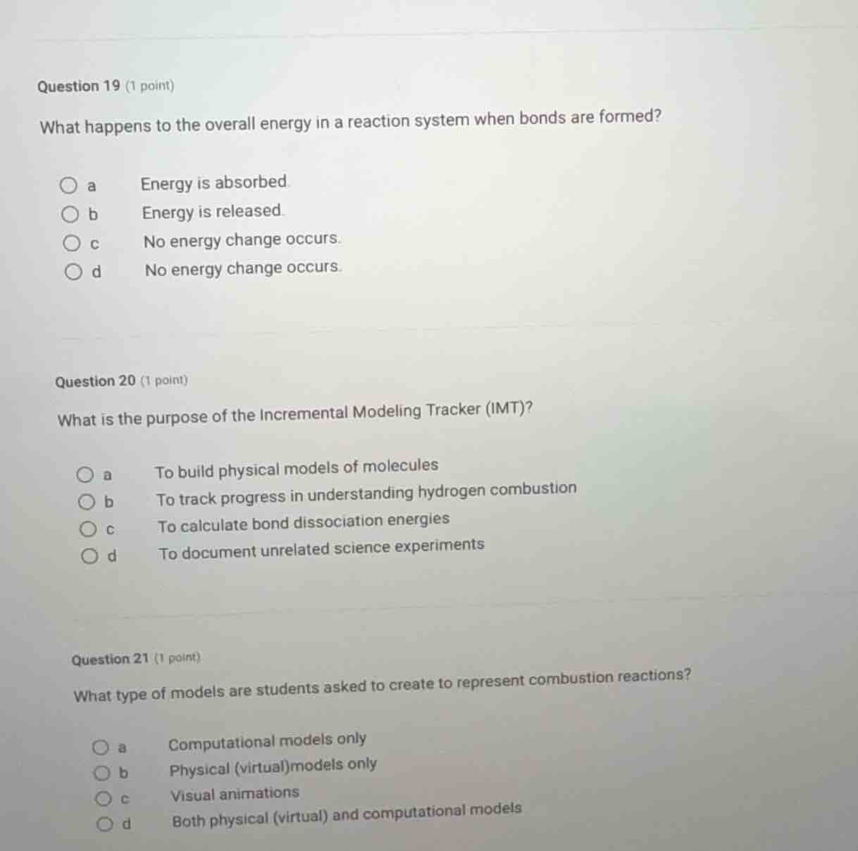 question 19 (1 point) what happens to the overall energy in a reaction …