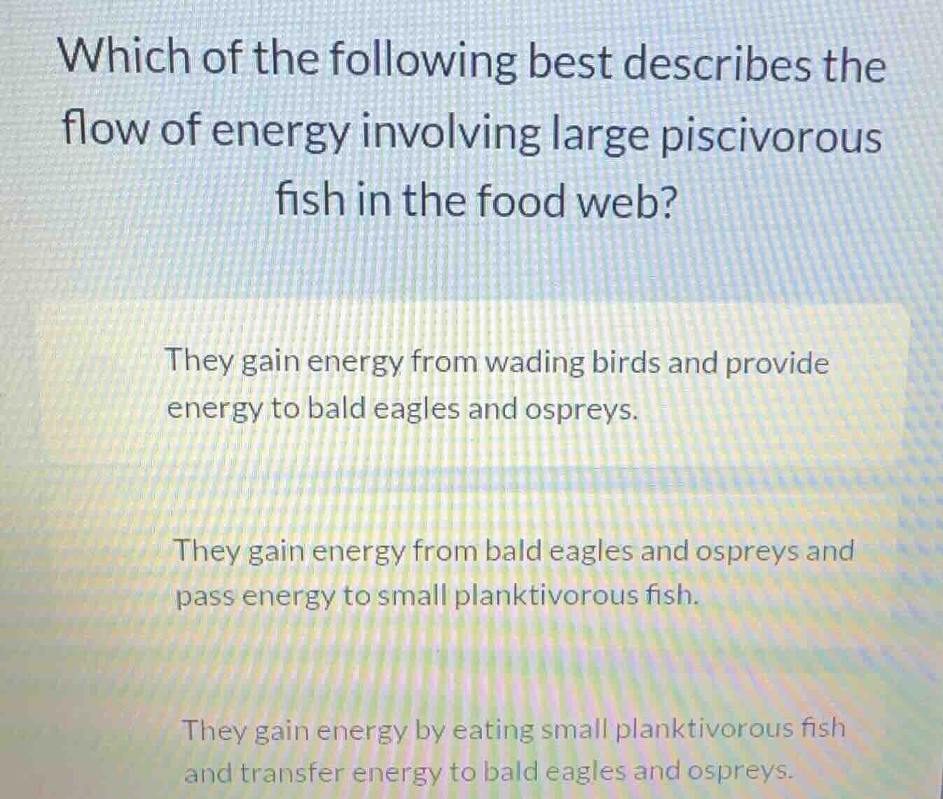 which of the following best describes the flow of energy involving larg…