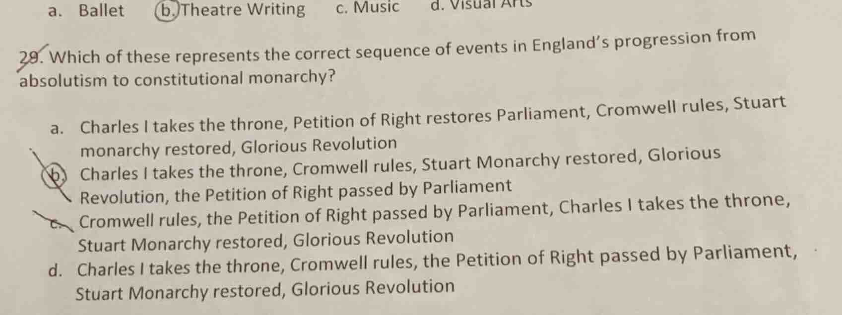 29. which of these represents the correct sequence of events in england…