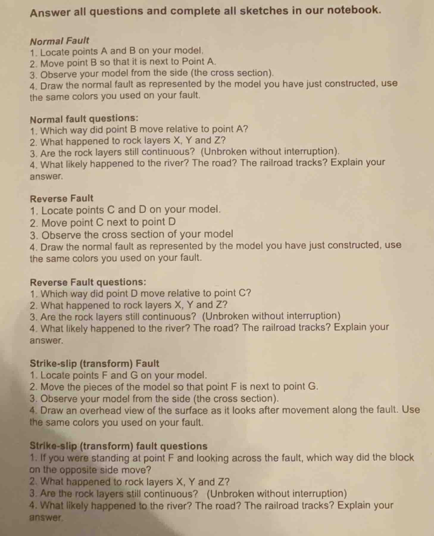 answer all questions and complete all sketches in our notebook. normal …