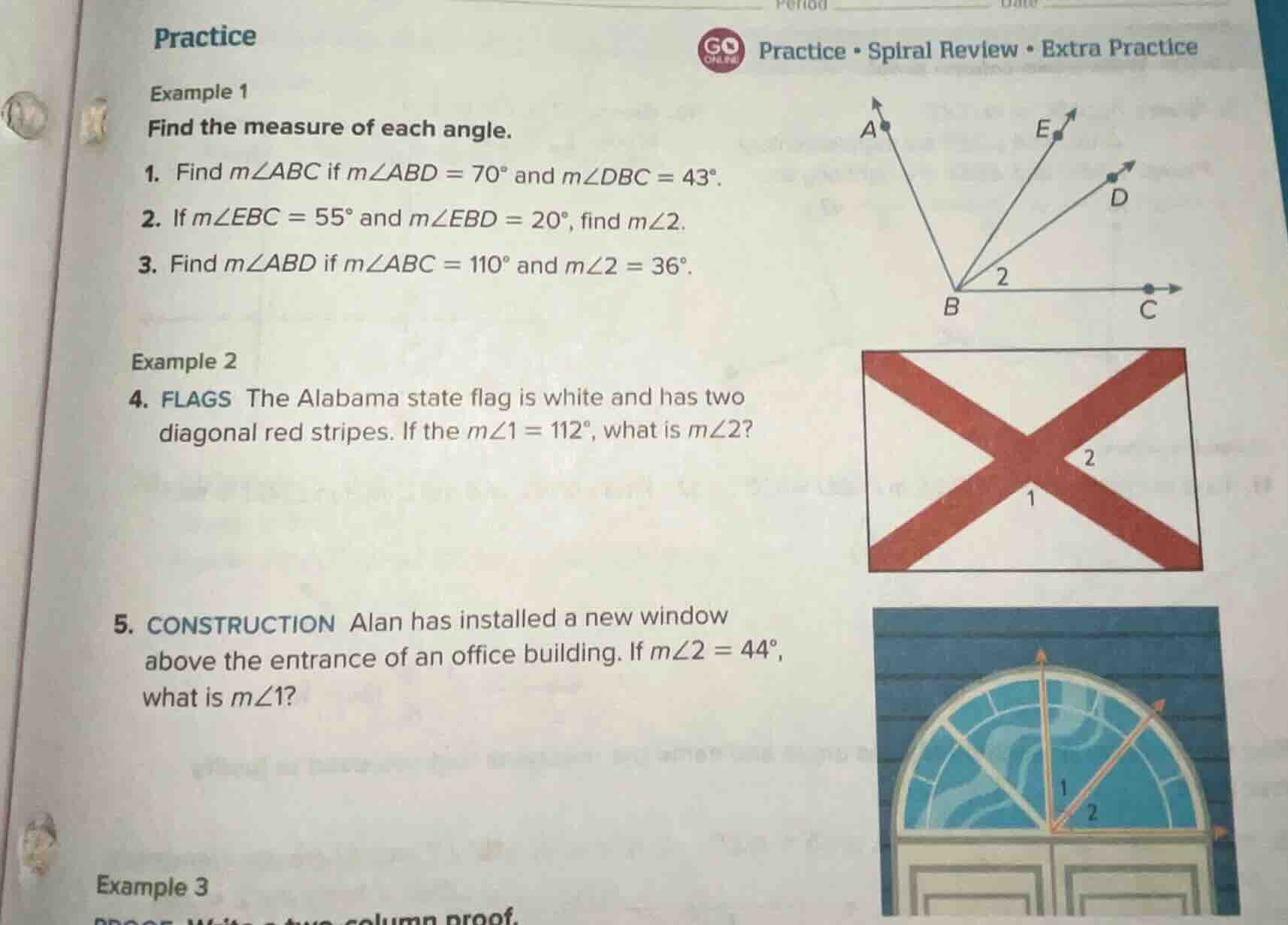 practice example 1 find the measure of each angle. 1. find ( mangle abc…