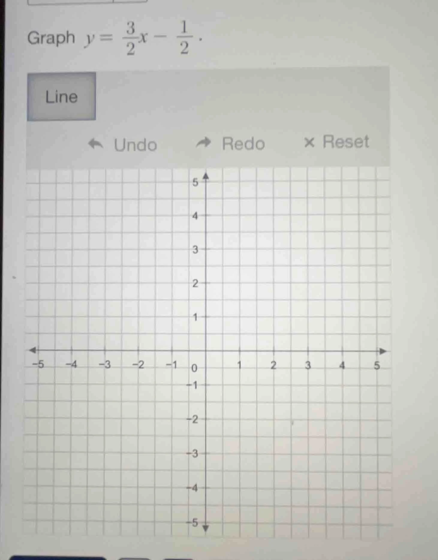 graph $y = \\frac{3}{2}x - \\frac{1}{2}$.