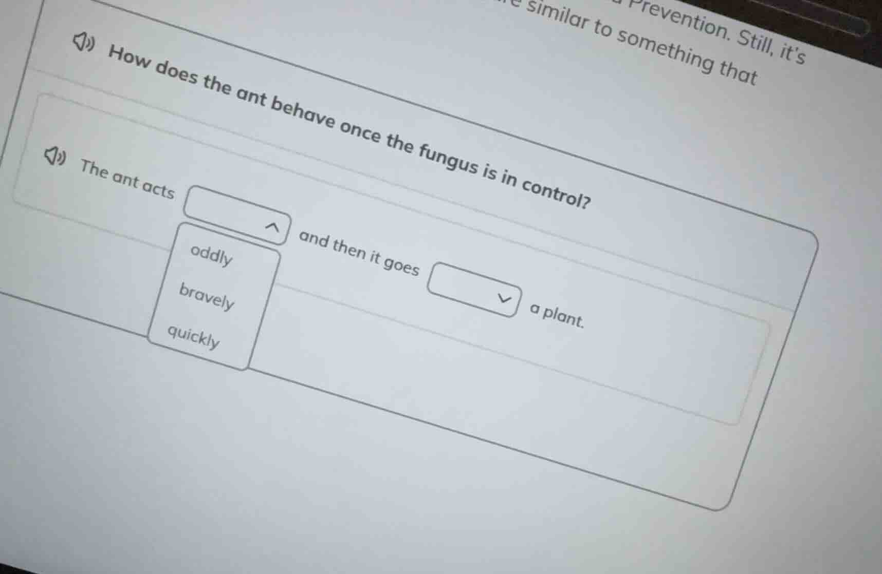 how does the ant behave once the fungus is in control? the ant acts dro…