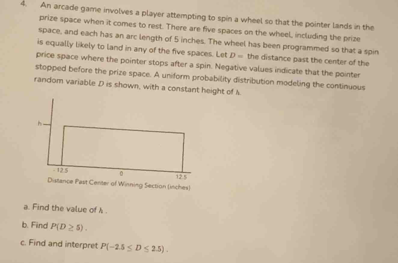 4. an arcade game involves a player attempting to spin a wheel so that …