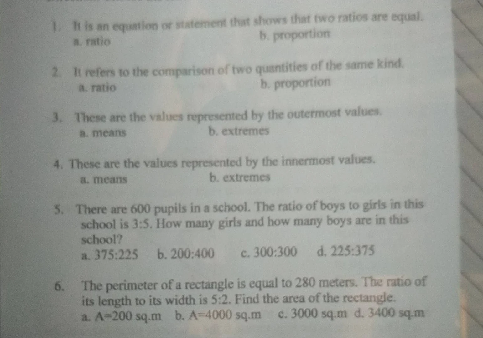 1. it is an equation or statement that shows that two ratios are equal.…