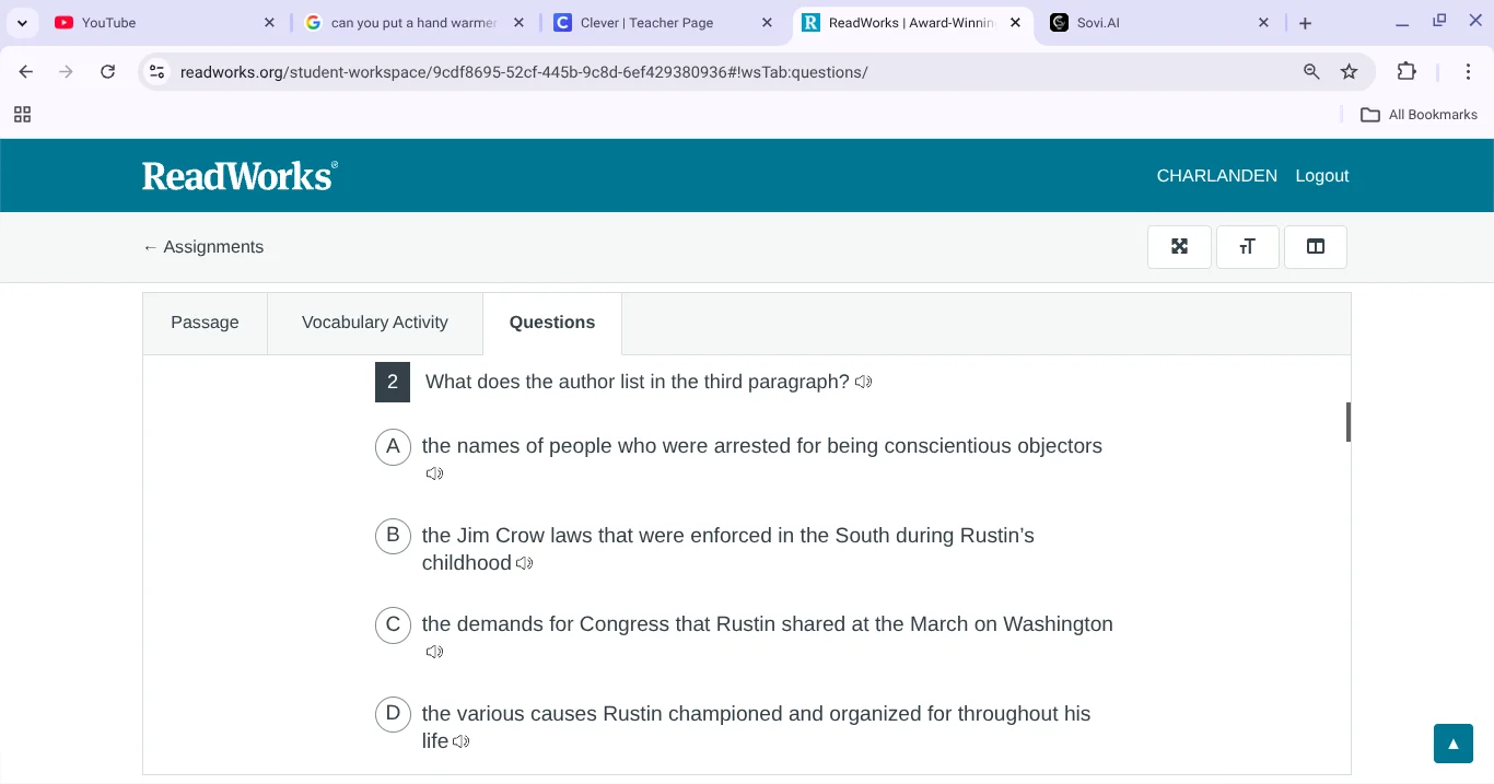 2 what does the author list in the third paragraph? a the names of peop…