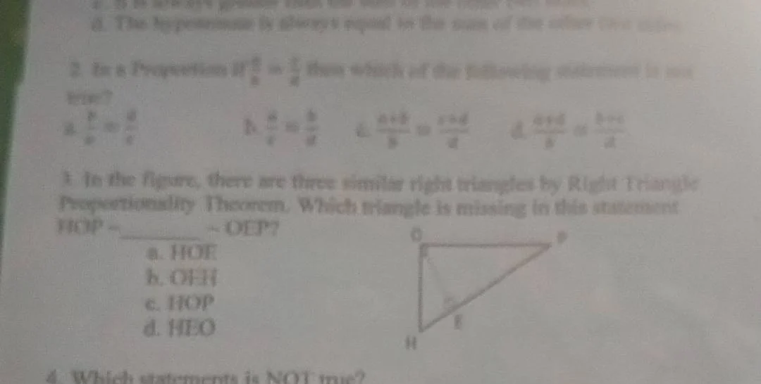 2. in a proportion if \\(\\frac{a}{b} = \\frac{c}{d}\\) then which of t…