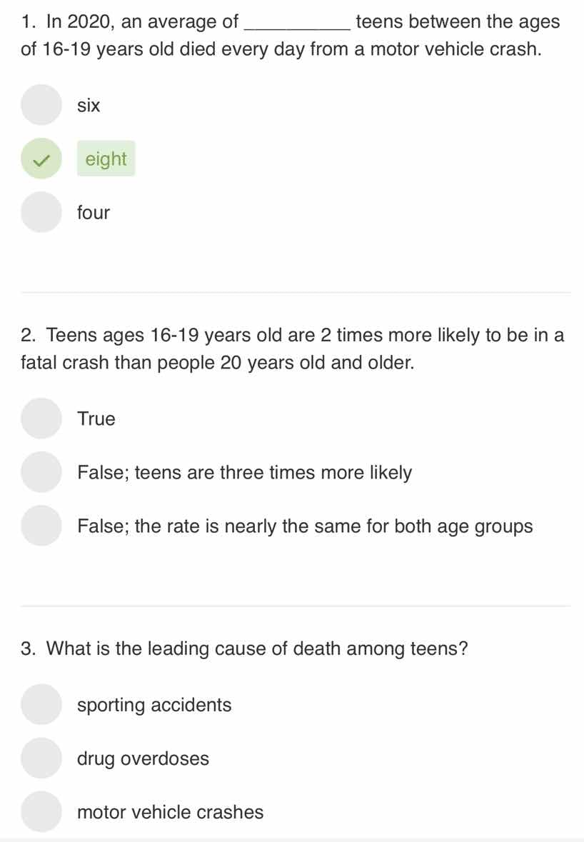 1. in 2020, an average of _______ teens between the ages of 16 - 19 yea…